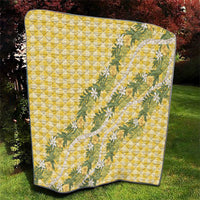 Aloha Puakenikeni Anthurium Pikake Lei Quilt Gold Hawaiian Palaka Pattern LT9 - Polynesian Pride