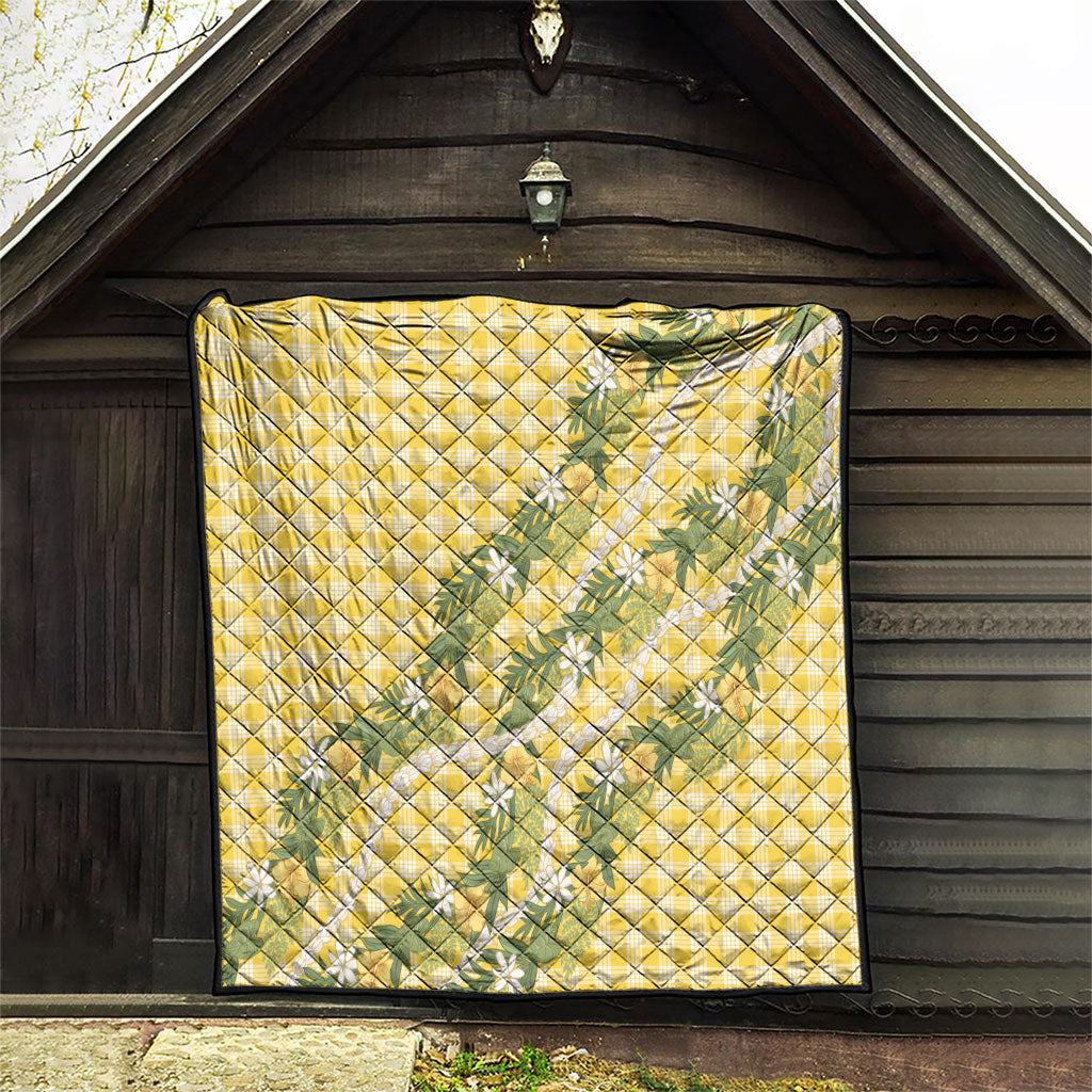 Aloha Puakenikeni Anthurium Pikake Lei Quilt Gold Hawaiian Palaka Pattern LT9 - Polynesian Pride