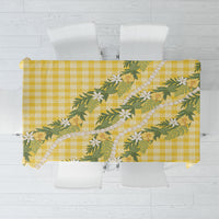 Aloha Puakenikeni Anthurium Pikake Lei Tablecloth Gold Hawaiian Palaka Pattern LT9 Gold - Polynesian Pride