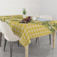 Aloha Puakenikeni Anthurium Pikake Lei Tablecloth Gold Hawaiian Palaka Pattern LT9 - Polynesian Pride
