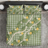 Aloha Puakenikeni Anthurium Pikake Lei Bedding Set Green Hawaiian Palaka Pattern LT9 Green - Polynesian Pride