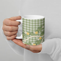 Aloha Puakenikeni Anthurium Pikake Lei Ceramic Mug Green Hawaiian Palaka Pattern LT9 - Polynesian Pride