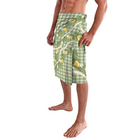 Aloha Puakenikeni Anthurium Pikake Lei Lavalava Green Hawaiian Palaka Pattern LT9 - Polynesian Pride