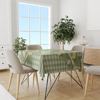 Aloha Puakenikeni Anthurium Pikake Lei Tablecloth Green Hawaiian Palaka Pattern LT9 - Polynesian Pride