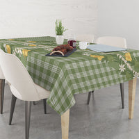 Aloha Puakenikeni Anthurium Pikake Lei Tablecloth Green Hawaiian Palaka Pattern LT9 - Polynesian Pride