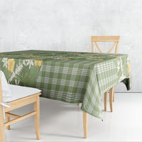 Aloha Puakenikeni Anthurium Pikake Lei Tablecloth Green Hawaiian Palaka Pattern LT9 - Polynesian Pride