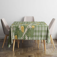 Aloha Puakenikeni Anthurium Pikake Lei Tablecloth Green Hawaiian Palaka Pattern LT9 - Polynesian Pride