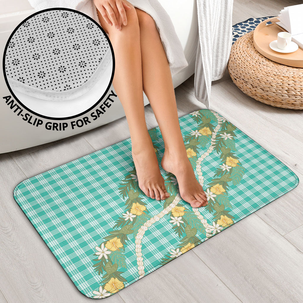 Aloha Puakenikeni Anthurium Pikake Lei Bathroom Set Marine Hawaiian Palaka Pattern LT9 - Polynesian Pride