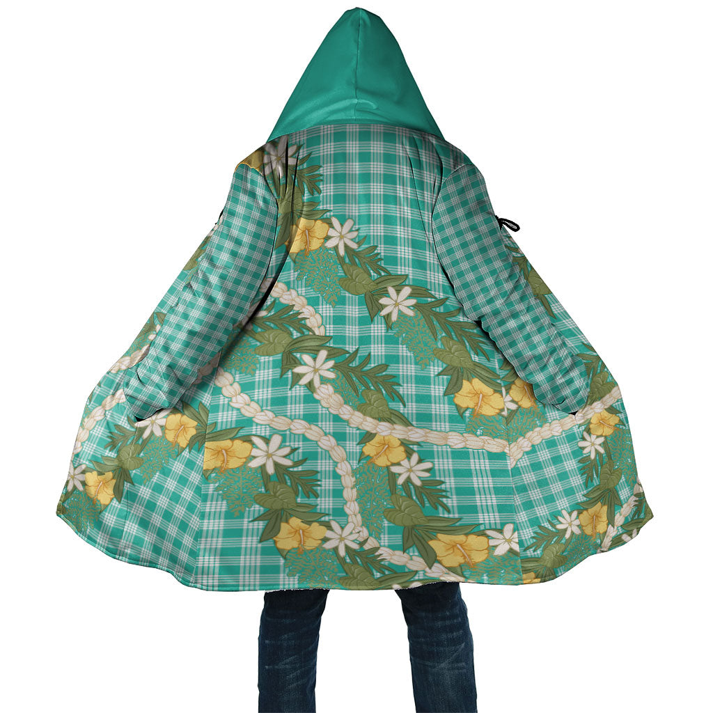 Aloha Puakenikeni Anthurium Pikake Lei Cloak Marine Hawaiian Palaka Pattern LT9 Unisex Marine - Polynesian Pride