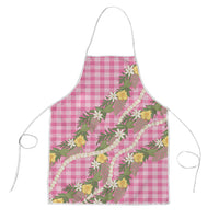 Aloha Puakenikeni Anthurium Pikake Lei Apron Tropical Pink Hawaiian Palaka Pattern LT9 Pink - Polynesian Pride