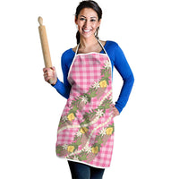 Aloha Puakenikeni Anthurium Pikake Lei Apron Tropical Pink Hawaiian Palaka Pattern LT9 - Polynesian Pride