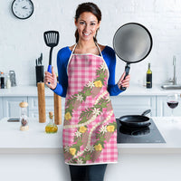 Aloha Puakenikeni Anthurium Pikake Lei Apron Tropical Pink Hawaiian Palaka Pattern LT9 - Polynesian Pride