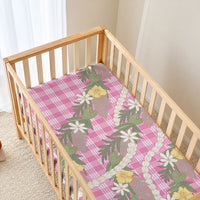 Aloha Puakenikeni Anthurium Pikake Lei Baby Bed Cover Tropical Pink Hawaiian Palaka Pattern LT9 - Polynesian Pride