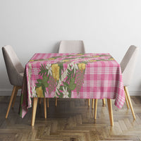 Aloha Puakenikeni Anthurium Pikake Lei Tablecloth Tropical Pink Hawaiian Palaka Pattern LT9 - Polynesian Pride