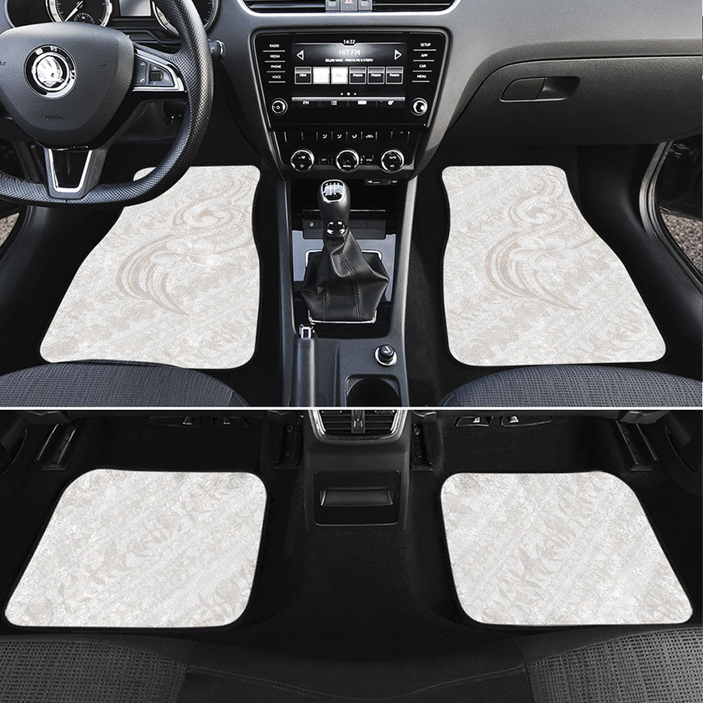 Hawaii Plumeria Lokelani Pikake Lei Car Mats Sandy Beige Polynesian Tattoo LT9 Set 4pcs Beige - Polynesian Pride