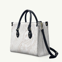 Hawaii Plumeria Lokelani Pikake Lei Leather Bag Sandy Beige Polynesian Tattoo LT9 Beige - Polynesian Pride