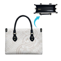 Hawaii Plumeria Lokelani Pikake Lei Leather Bag Sandy Beige Polynesian Tattoo LT9 - Polynesian Pride