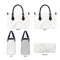Hawaii Plumeria Lokelani Pikake Lei Leather Bag Sandy Beige Polynesian Tattoo LT9 - Polynesian Pride