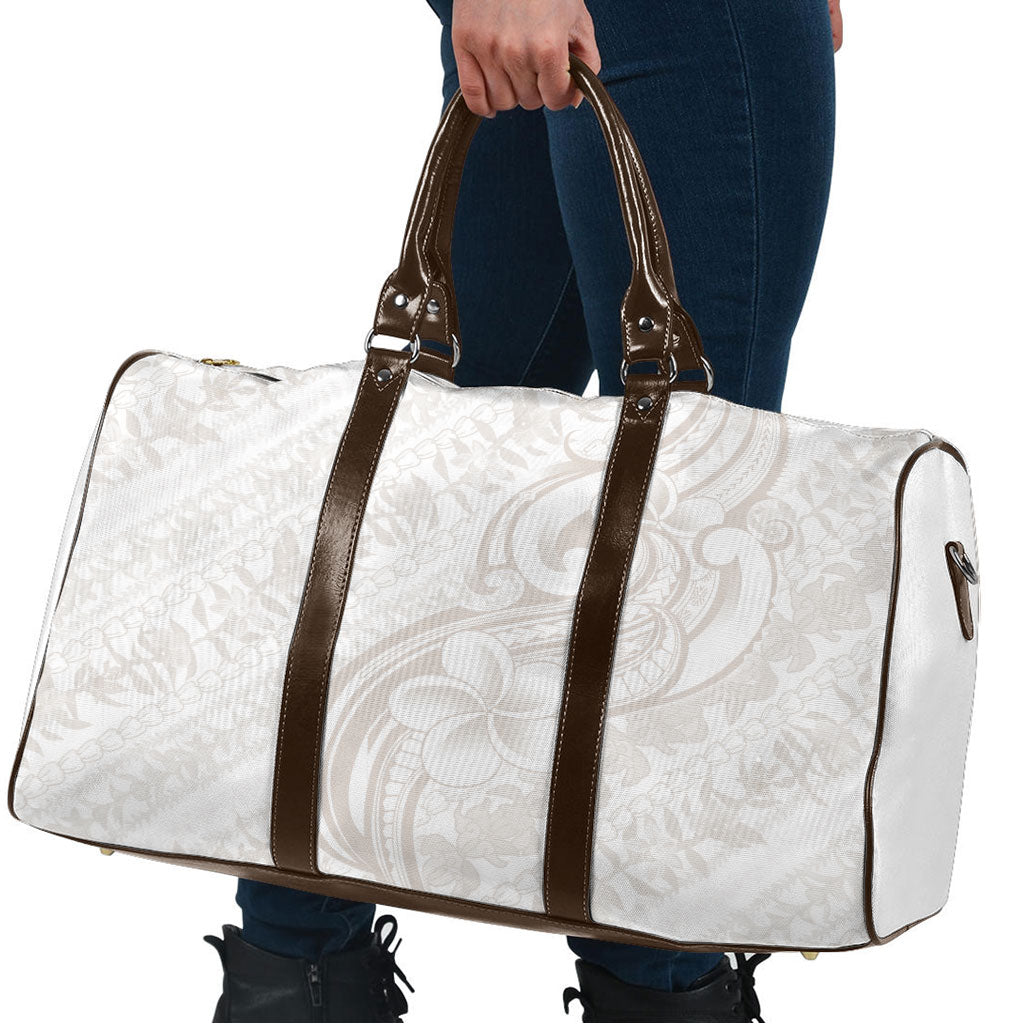 Hawaii Plumeria Lokelani Pikake Lei Travel Bag Sandy Beige Polynesian Tattoo LT9 - Polynesian Pride
