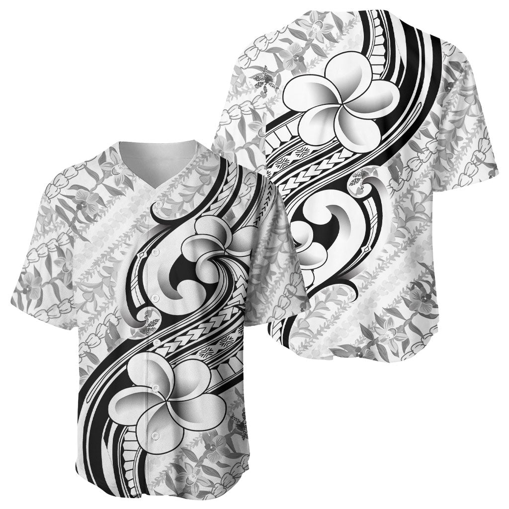 Hawaii Plumeria Lokelani Pikake Lei Baseball Jersey Ele'ele Polynesian Tattoo LT9 - Polynesian Pride