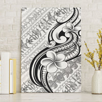 Hawaii Plumeria Lokelani Pikake Lei Canvas Wall Art Ele'ele Polynesian Tattoo LT9 Without Frame Black - Polynesian Pride