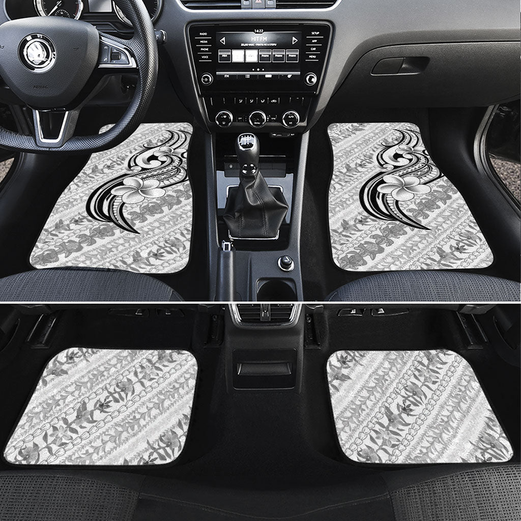 Hawaii Plumeria Lokelani Pikake Lei Car Mats Ele'ele Polynesian Tattoo LT9 Set 4pcs Black - Polynesian Pride