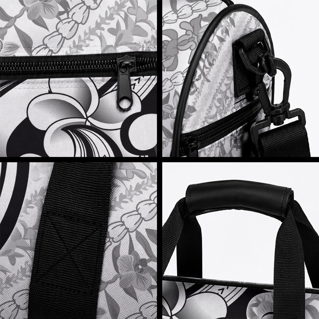 Hawaii Plumeria Lokelani Pikake Lei Duffle Bag Ele'ele Polynesian Tattoo LT9 - Polynesian Pride