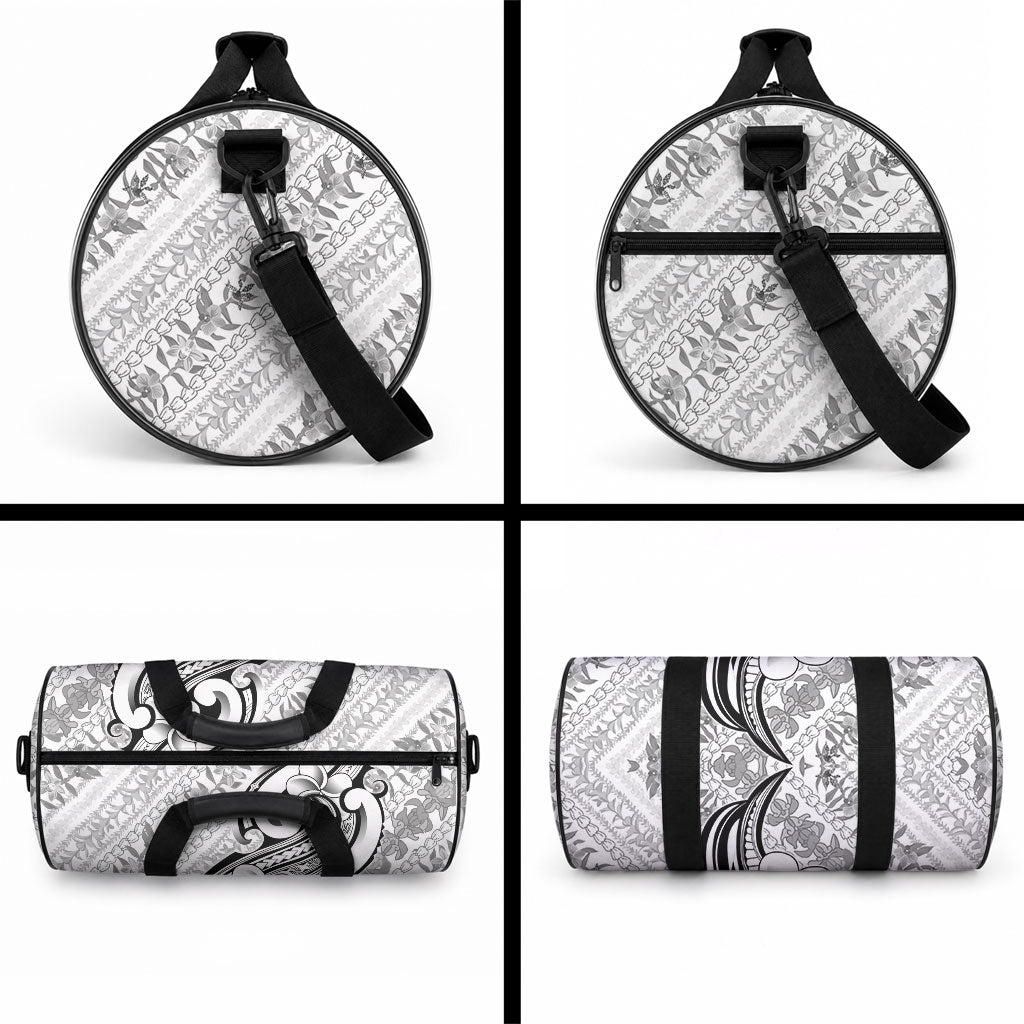 Hawaii Plumeria Lokelani Pikake Lei Duffle Bag Ele'ele Polynesian Tattoo LT9 - Polynesian Pride