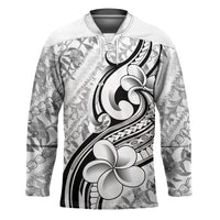 Hawaii Plumeria Lokelani Pikake Lei Hockey Jersey Ele'ele Polynesian Tattoo LT9 Unisex Black - Polynesian Pride