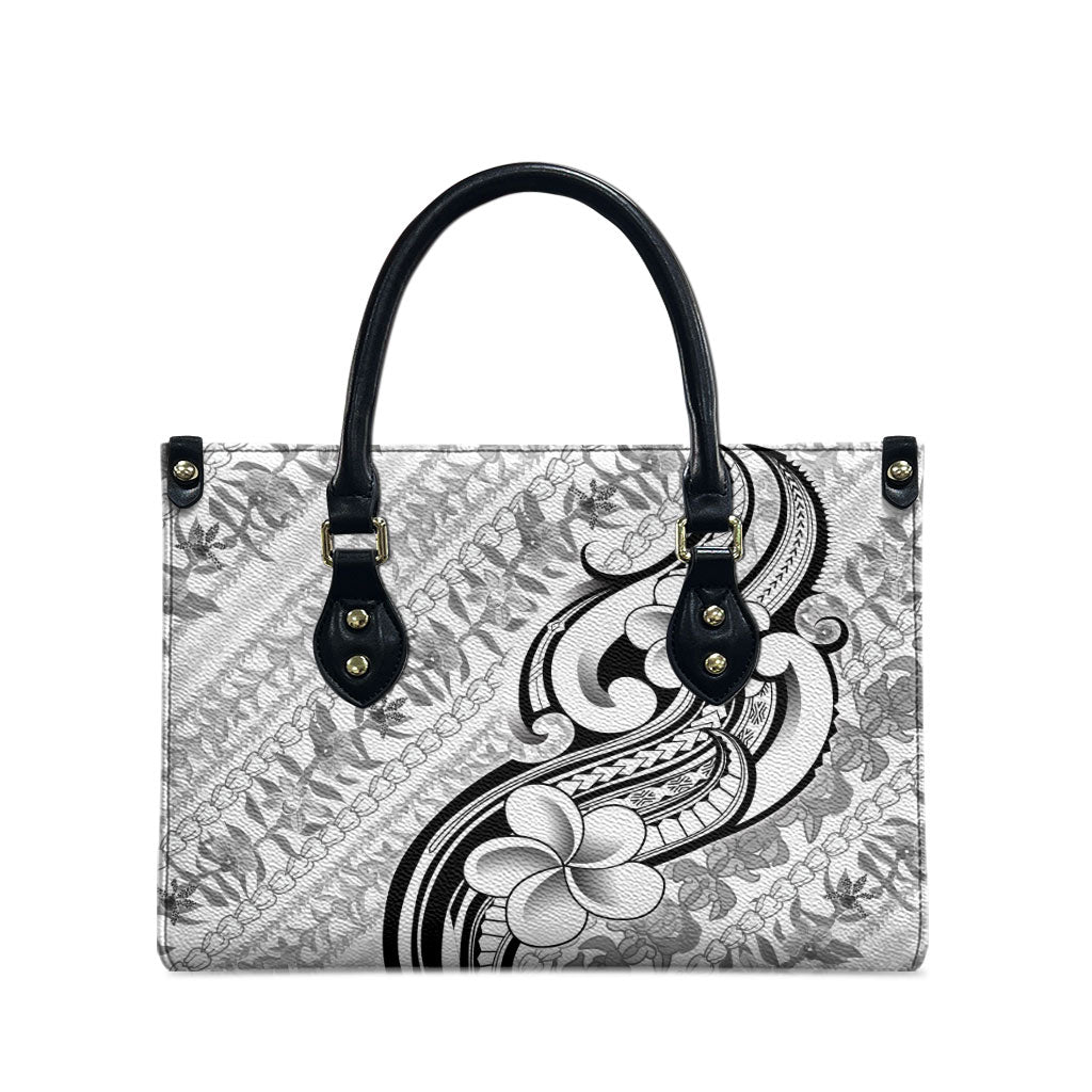 Hawaii Plumeria Lokelani Pikake Lei Leather Bag Ele'ele Polynesian Tattoo LT9 - Polynesian Pride