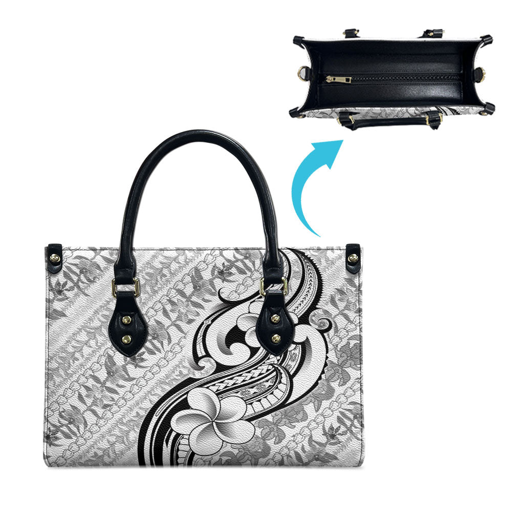 Hawaii Plumeria Lokelani Pikake Lei Leather Bag Ele'ele Polynesian Tattoo LT9 - Polynesian Pride