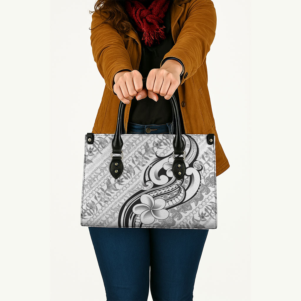 Hawaii Plumeria Lokelani Pikake Lei Leather Bag Ele'ele Polynesian Tattoo LT9 - Polynesian Pride