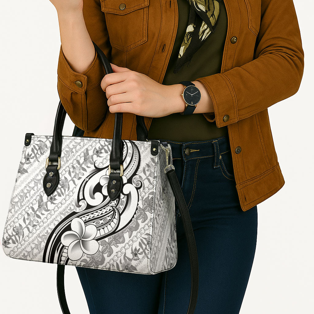 Hawaii Plumeria Lokelani Pikake Lei Leather Bag Ele'ele Polynesian Tattoo LT9 - Polynesian Pride