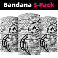 Hawaii Plumeria Lokelani Pikake Lei Neck Gaiter Ele'ele Polynesian Tattoo LT9 package One Size: 25*50cm Black - Polynesian Pride