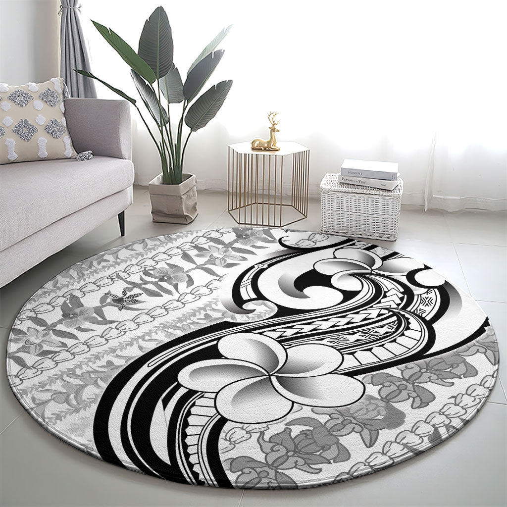 Hawaii Plumeria Lokelani Pikake Lei Round Carpet Ele'ele Polynesian Tattoo LT9 - Polynesian Pride