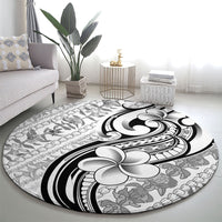 Hawaii Plumeria Lokelani Pikake Lei Round Carpet Ele'ele Polynesian Tattoo LT9 - Polynesian Pride