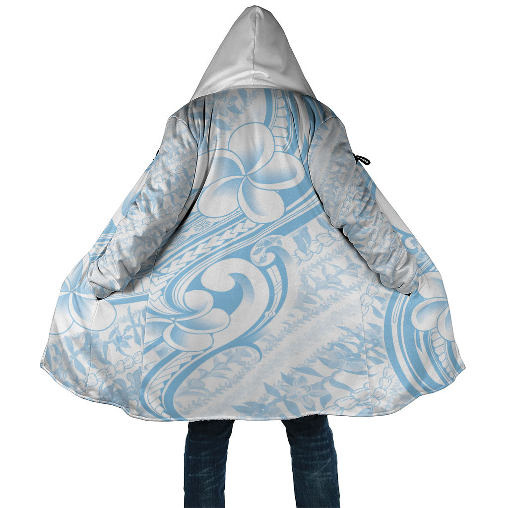 Hawaii Plumeria Lokelani Pikake Lei Cloak Uliuli Polynesian Tattoo LT9 Unisex Blue - Polynesian Pride