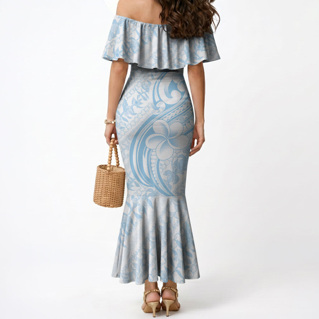 Hawaii Plumeria Lokelani Pikake Lei Mermaid Dress Uliuli Polynesian Tattoo LT9 - Polynesian Pride