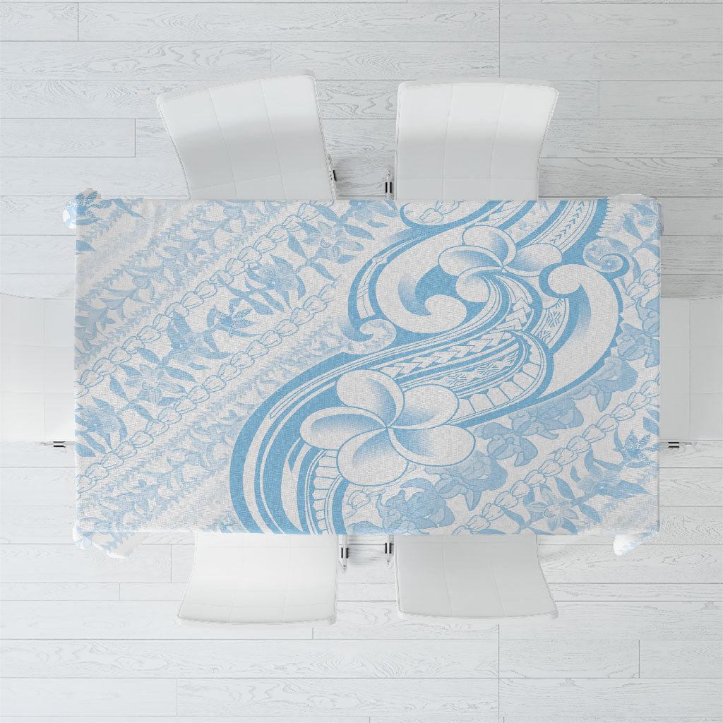Hawaii Plumeria Lokelani Pikake Lei Tablecloth Uliuli Polynesian Tattoo LT9 Blue - Polynesian Pride