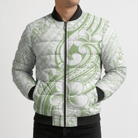Hawaii Plumeria Lokelani Pikake Lei Bomber Puffer Jacket Oma'oma'o Polynesian Tattoo LT9 - Polynesian Pride