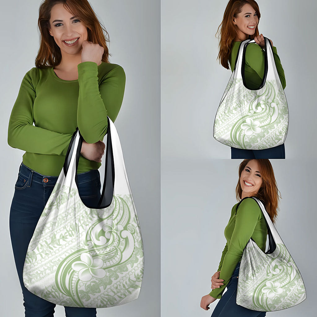 Hawaii Plumeria Lokelani Pikake Lei Grocery Bag Oma'oma'o Polynesian Tattoo LT9 - Polynesian Pride
