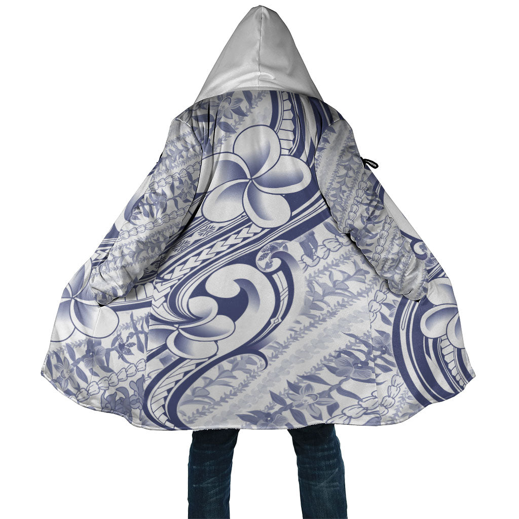 Hawaii Plumeria Lokelani Pikake Lei Cloak Navy Blue Polynesian Tattoo LT9 Unisex Navy Blue - Polynesian Pride