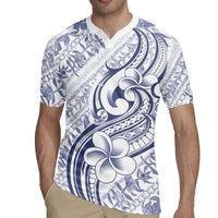 Hawaii Plumeria Lokelani Pikake Lei Rugby Jersey Navy Blue Polynesian Tattoo LT9 - Polynesian Pride