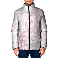 Hawaii Plumeria Lokelani Pikake Lei Padded Jacket Poni Mama Polynesian Tattoo LT9 Men Pink - Polynesian Pride