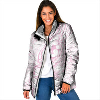 Hawaii Plumeria Lokelani Pikake Lei Padded Jacket Poni Mama Polynesian Tattoo LT9 Women Pink - Polynesian Pride