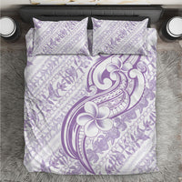 Hawaii Plumeria Lokelani Pikake Lei Bedding Set Poni Polynesian Tattoo LT9 Purple - Polynesian Pride