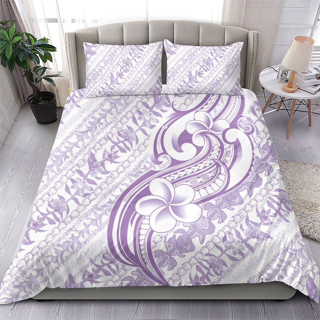 Hawaii Plumeria Lokelani Pikake Lei Bedding Set Poni Polynesian Tattoo LT9 - Polynesian Pride