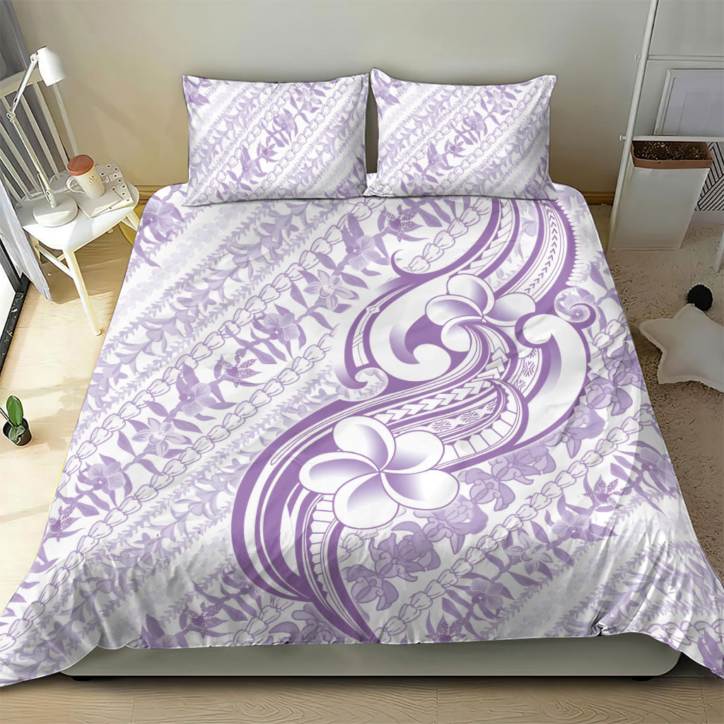 Hawaii Plumeria Lokelani Pikake Lei Bedding Set Poni Polynesian Tattoo LT9 - Polynesian Pride