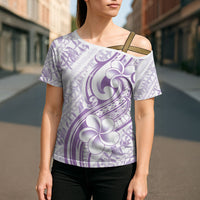 Hawaii Plumeria Lokelani Pikake Lei Cross Shoulder Shirt Poni Polynesian Tattoo LT9 - Polynesian Pride