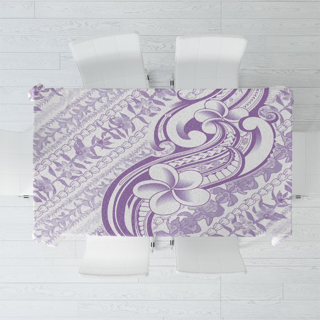 Hawaii Plumeria Lokelani Pikake Lei Tablecloth Poni Polynesian Tattoo LT9 Purple - Polynesian Pride